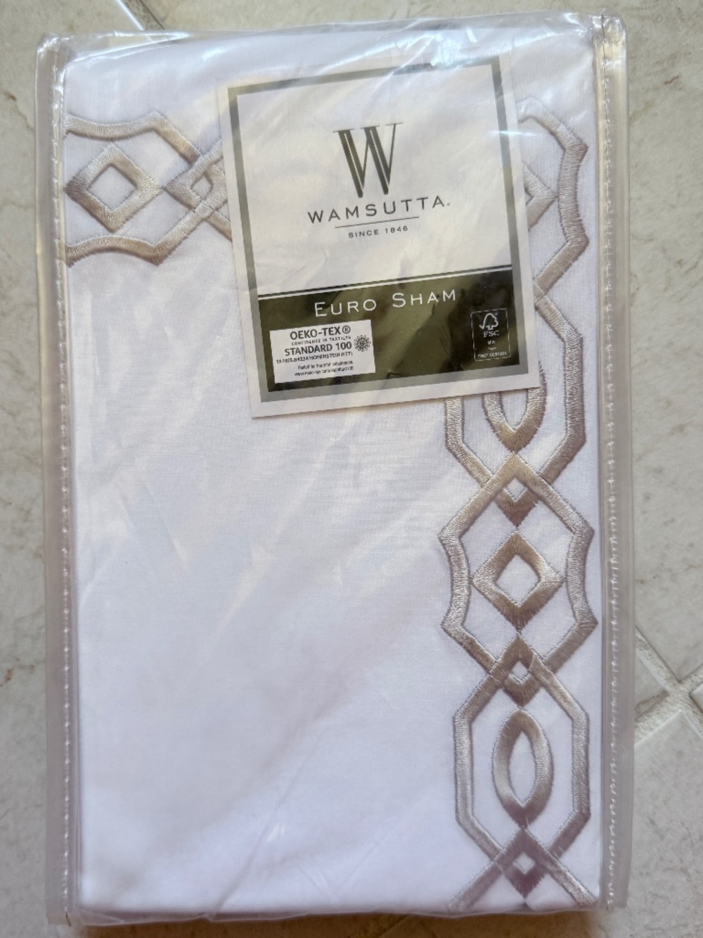 Wamsutta Embroidered Stitch Euro Sham